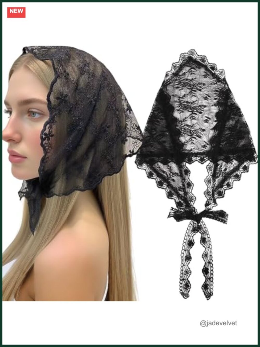 Lace Triangle Head Scarf - Versatile Hair Bandana, Cover Up Top & Skirt